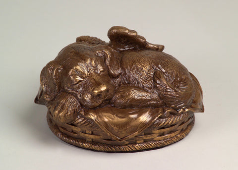 Dog Series Cold Cast Urn - Bronze w/ Engraving