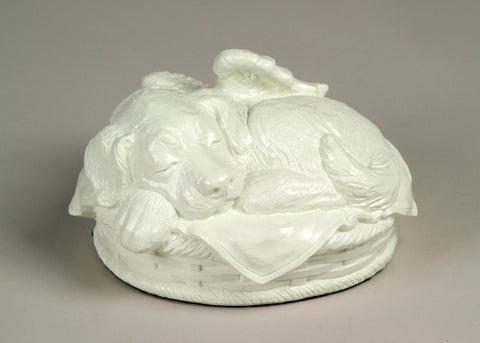 Dog Series Cold Cast Urn - Porcelain w/Engraving