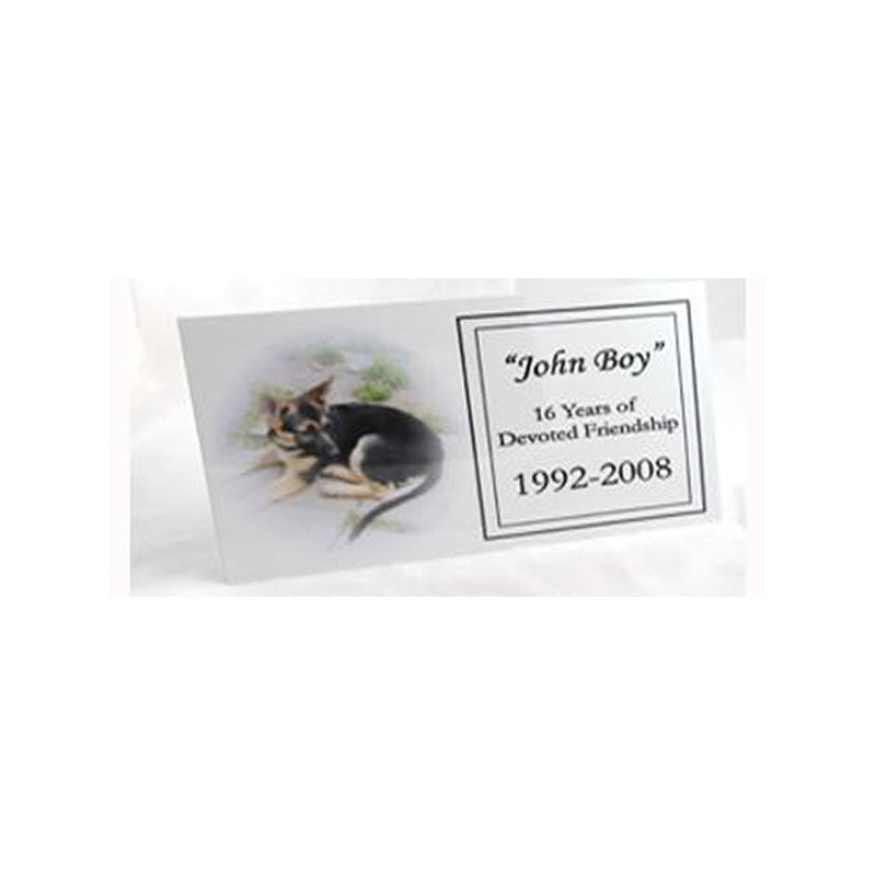 Memorial Nameplate A. (white/feathered)